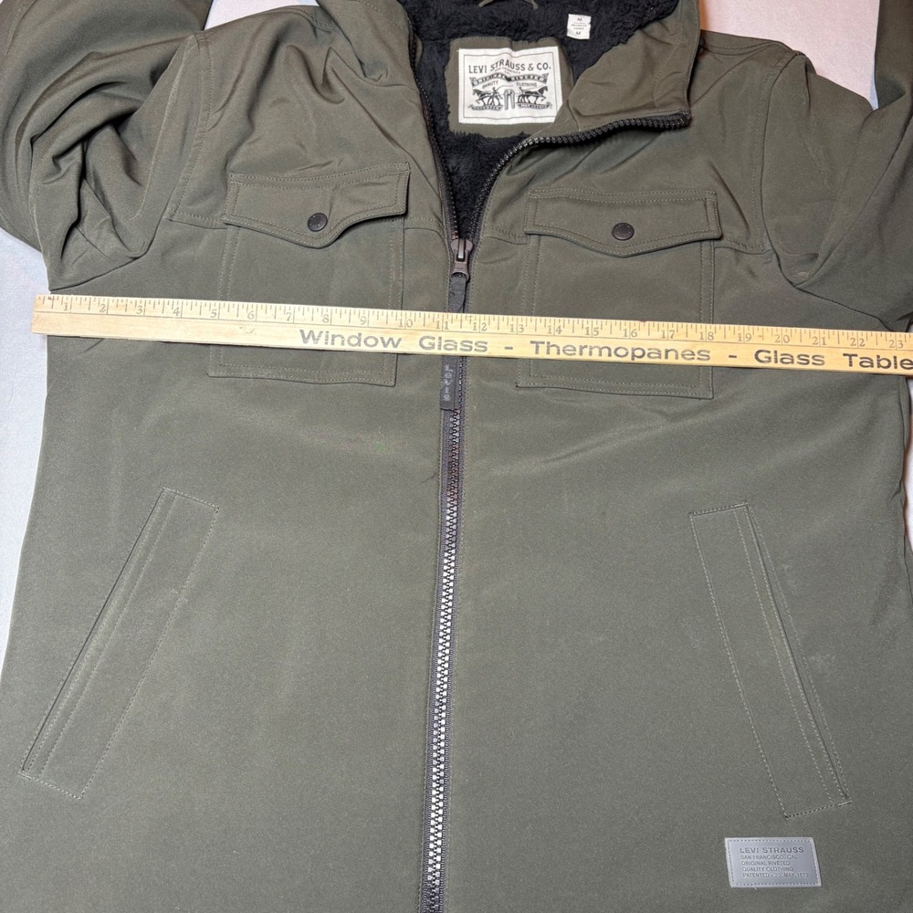 Levi Strauss Mens Brown Sherpa Lined Softshell Hooded Trucker Jacket Size
Medium - Picture 4 of 5